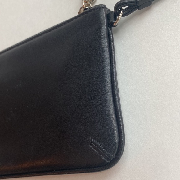 Coach smooth leather wristlet wallet credit card case black silver excellent - Picture 7 of 11